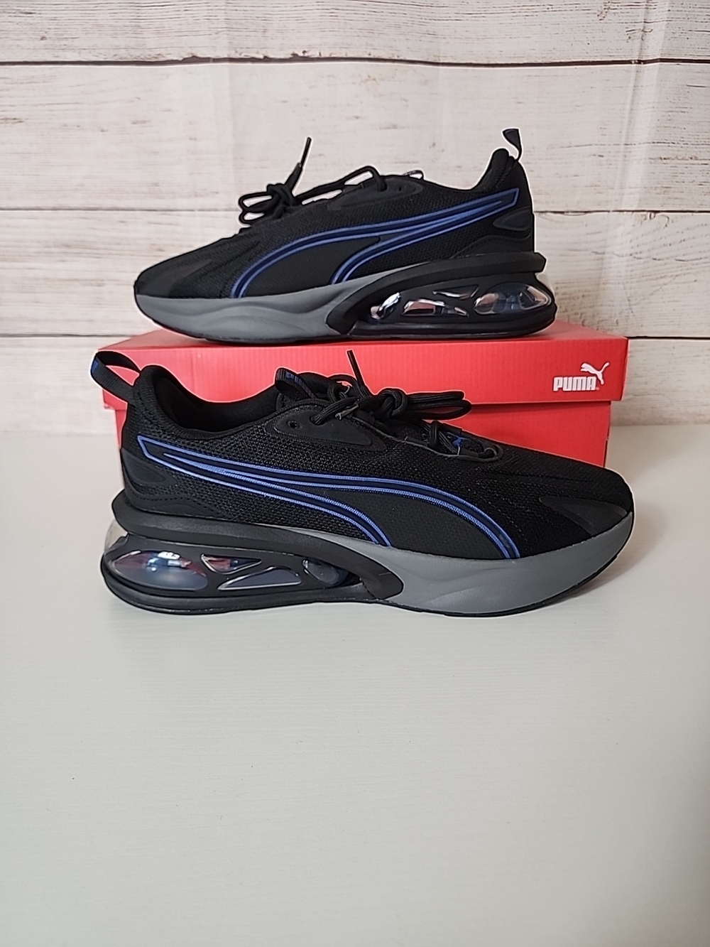 Puma Solar Men's Black & Blue Athletic Sneakers Size M 8.5